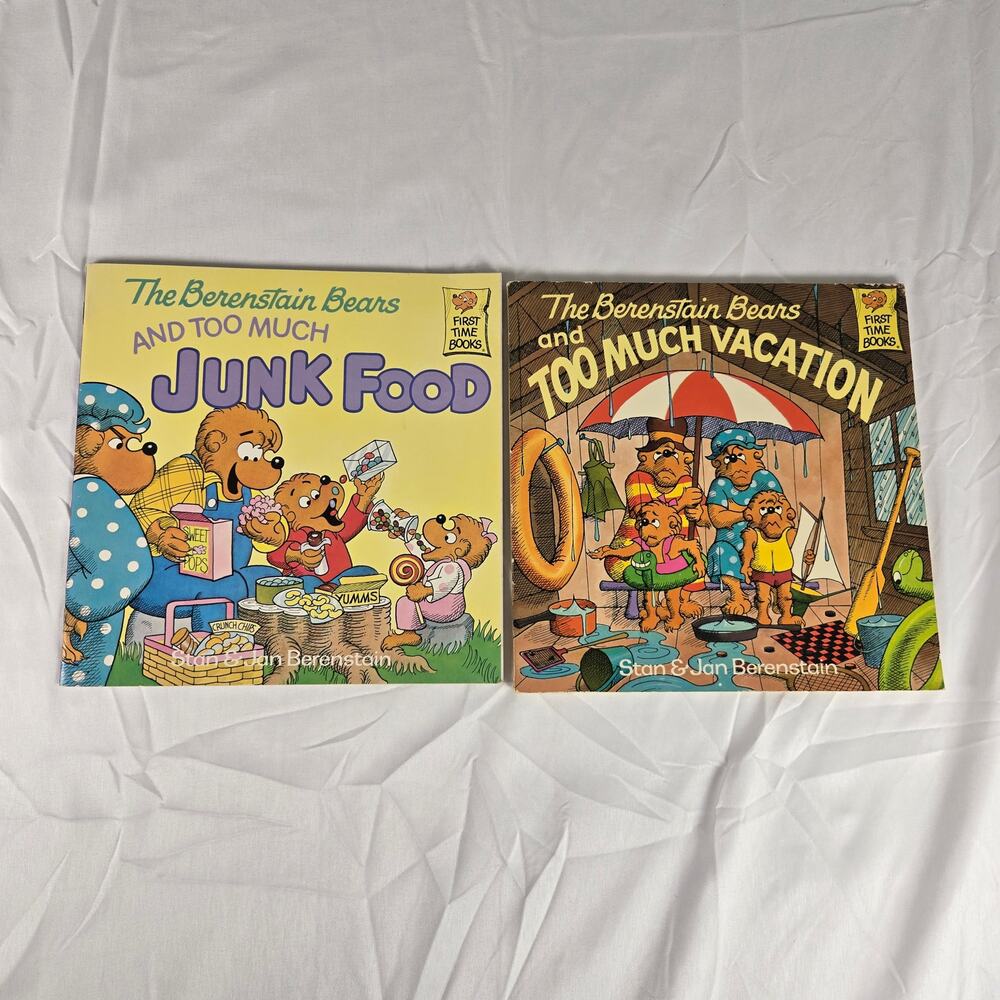 Berenstain Bears 2 Book Bundle. SC Vintage 80s. Too Much...Stan & Jan Berenstain